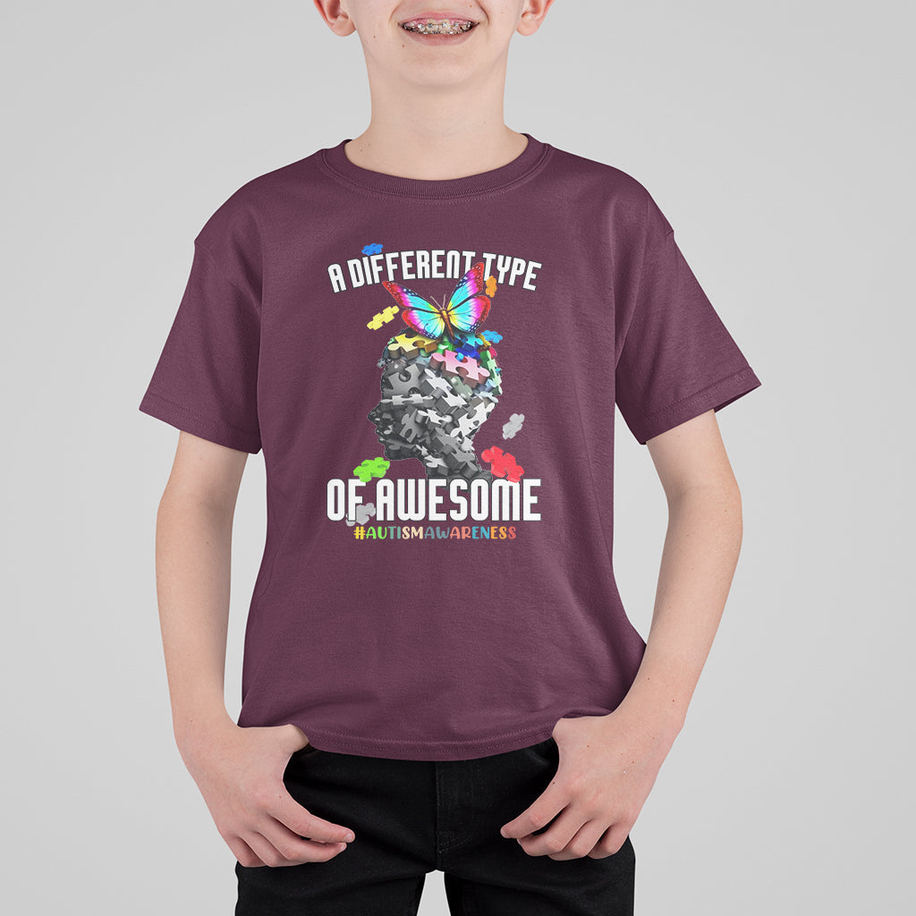 A Different Type Of Awesome Autism Support Autism Autistic Kid T-Shirt - Wonder Print Shop