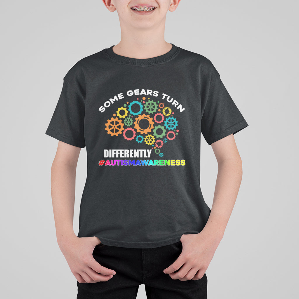 Some Gears Turn Differently Autism Awareness Acceptance Kid T-Shirt - Wonder Print Shop