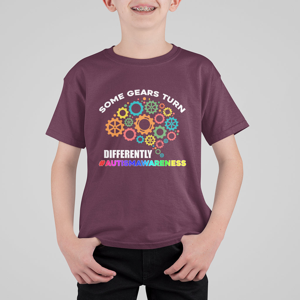 Some Gears Turn Differently Autism Awareness Acceptance Kid T-Shirt - Wonder Print Shop