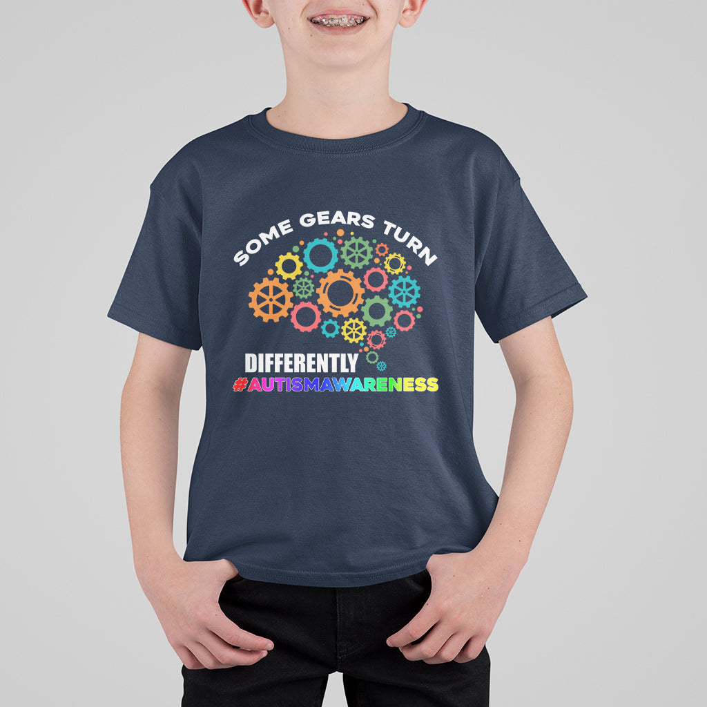 Some Gears Turn Differently Autism Awareness Acceptance Kid T-Shirt - Wonder Print Shop