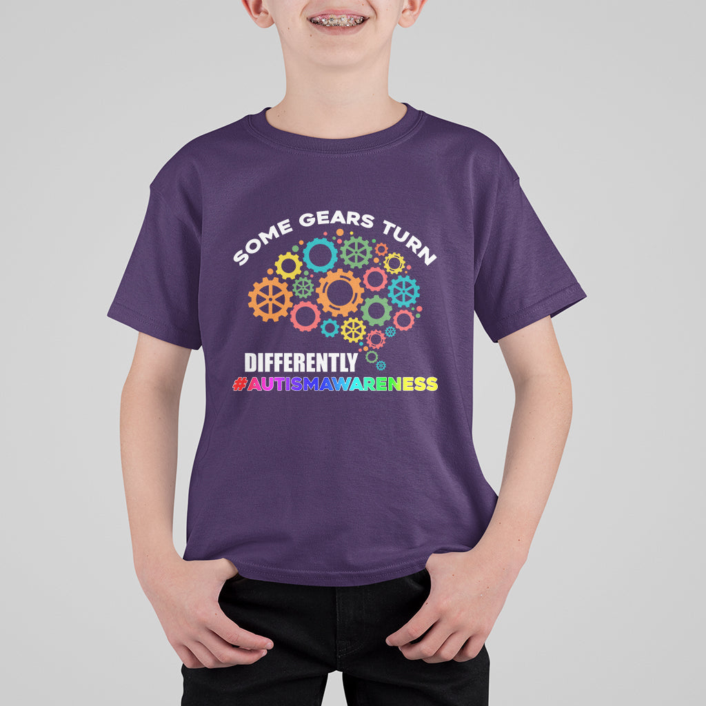 Some Gears Turn Differently Autism Awareness Acceptance Kid T-Shirt - Wonder Print Shop