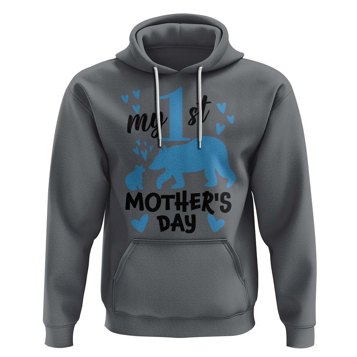My First Mother's Day Hoodie New Mom Mama Bear Blue Baby Boy - Wonder Print Shop