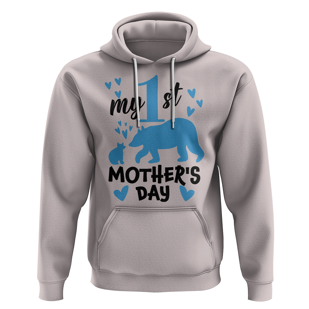 My First Mother's Day Hoodie New Mom Mama Bear Blue Baby Boy - Wonder Print Shop