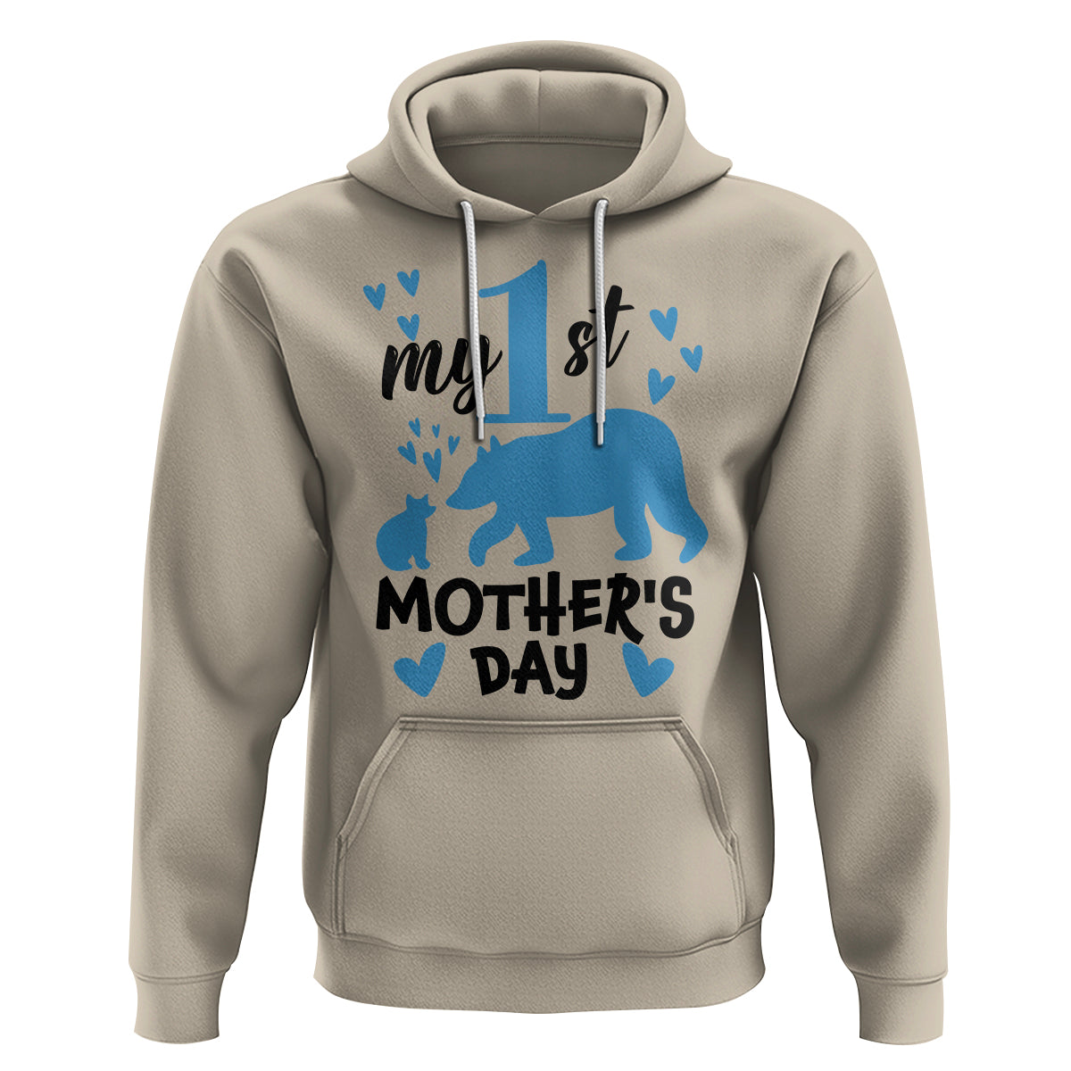 My First Mother's Day Hoodie New Mom Mama Bear Blue Baby Boy - Wonder Print Shop