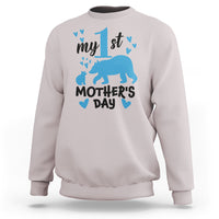 My First Mother's Day Sweatshirt New Mom Mama Bear Blue Baby Boy - Wonder Print Shop