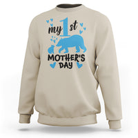 My First Mother's Day Sweatshirt New Mom Mama Bear Blue Baby Boy - Wonder Print Shop