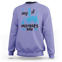 My First Mother's Day Sweatshirt New Mom Mama Bear Blue Baby Boy - Wonder Print Shop