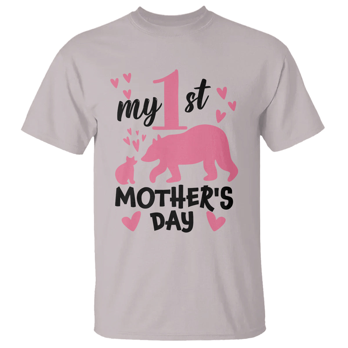 My First Mother's Day T Shirt New Mom Mama Bear Pink Baby Girl - Wonder Print Shop