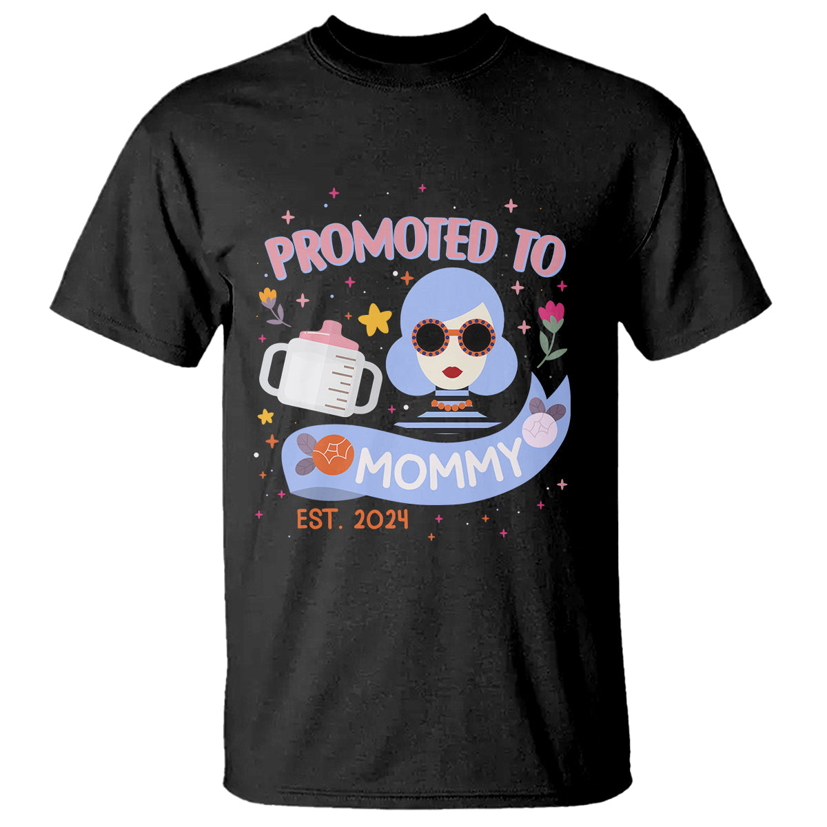 First Mother's Day T Shirt Promoted To Mommy Cool Retro New Mom - Wonder Print Shop