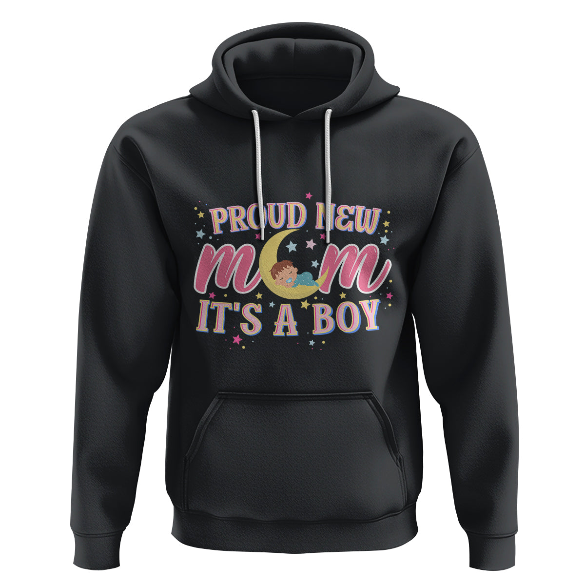 First Mother's Day Hoodie Proud New Mom It's A Boy Blue Baby - Wonder Print Shop