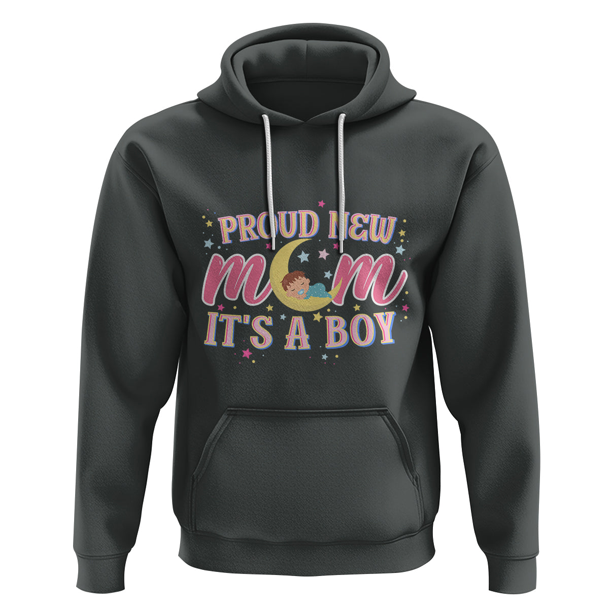 First Mother's Day Hoodie Proud New Mom It's A Boy Blue Baby - Wonder Print Shop