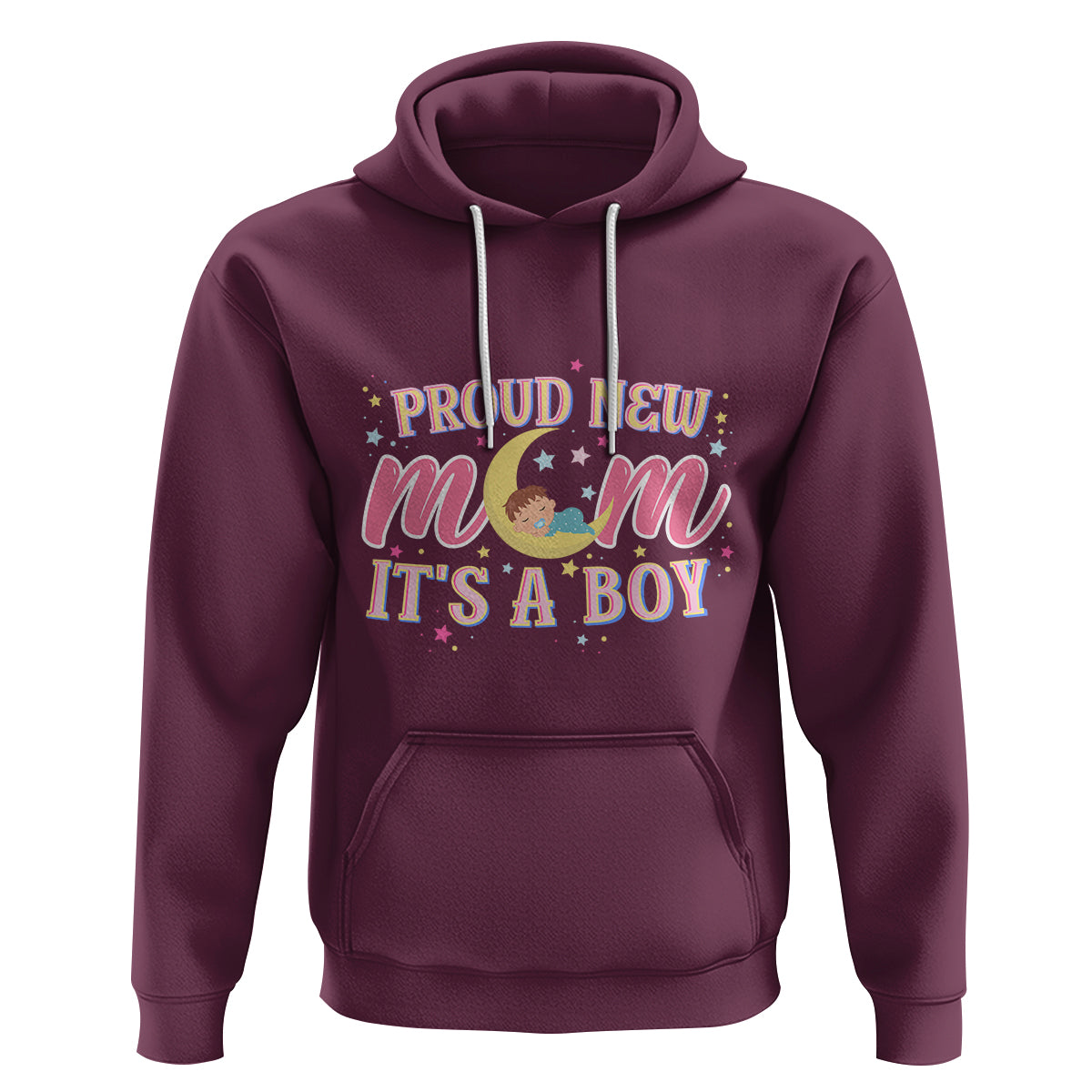 First Mother's Day Hoodie Proud New Mom It's A Boy Blue Baby - Wonder Print Shop