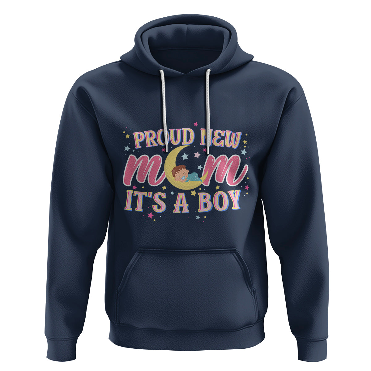 First Mother's Day Hoodie Proud New Mom It's A Boy Blue Baby - Wonder Print Shop