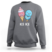 First Mother's Day Sweatshirt Ice Ice Baby Blue Pink Icecream - Wonder Print Shop