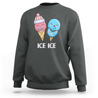 First Mother's Day Sweatshirt Ice Ice Baby Blue Pink Icecream - Wonder Print Shop