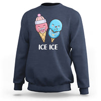 First Mother's Day Sweatshirt Ice Ice Baby Blue Pink Icecream - Wonder Print Shop