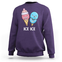 First Mother's Day Sweatshirt Ice Ice Baby Blue Pink Icecream - Wonder Print Shop