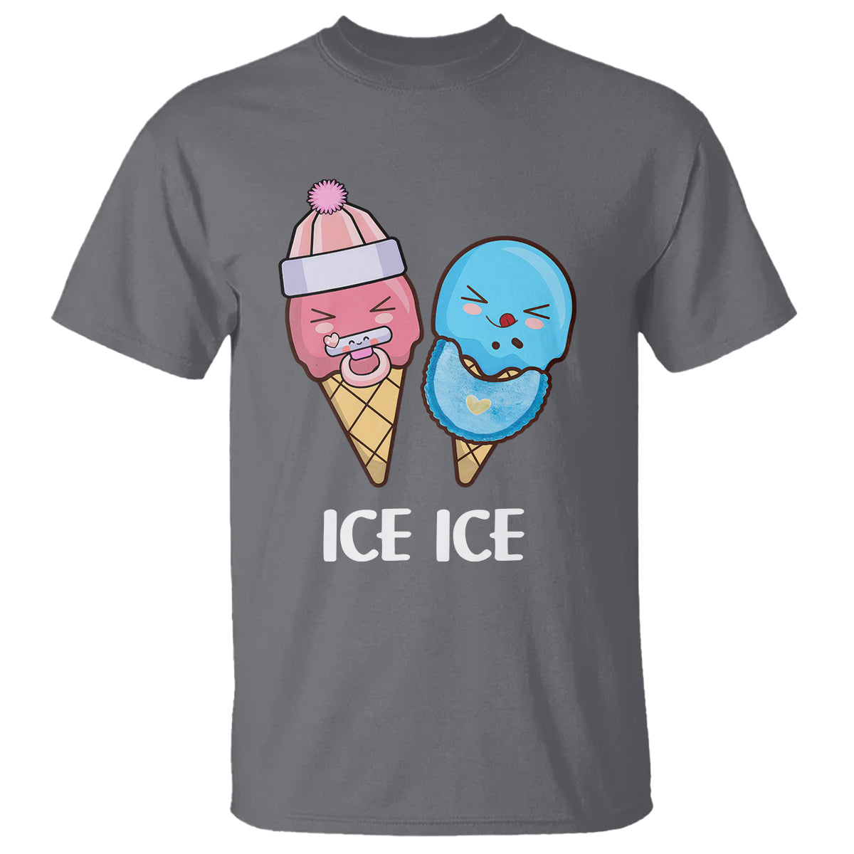 First Mother's Day T Shirt Ice Ice Baby Blue Pink Icecream - Wonder Print Shop