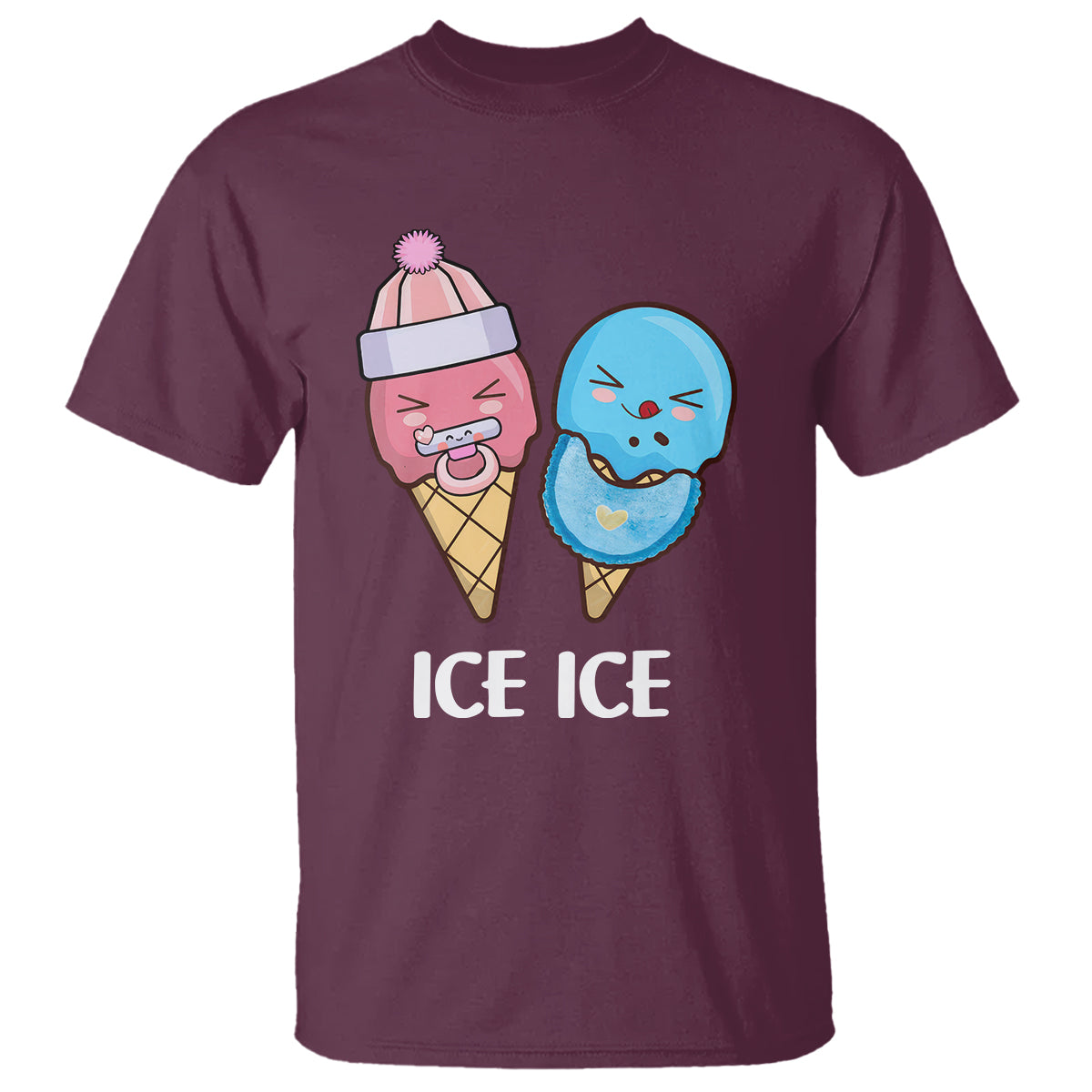 First Mother's Day T Shirt Ice Ice Baby Blue Pink Icecream - Wonder Print Shop