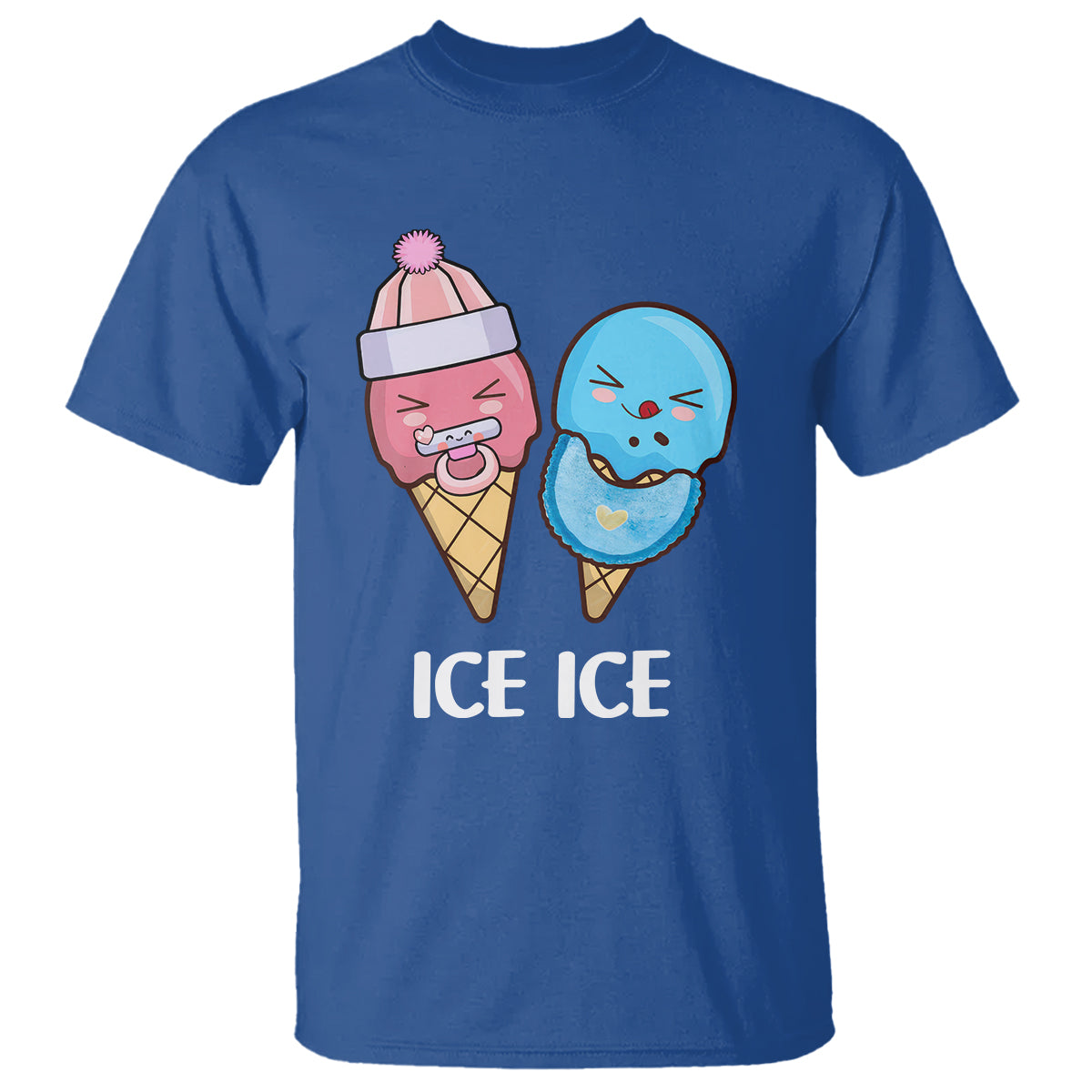 First Mother's Day T Shirt Ice Ice Baby Blue Pink Icecream - Wonder Print Shop