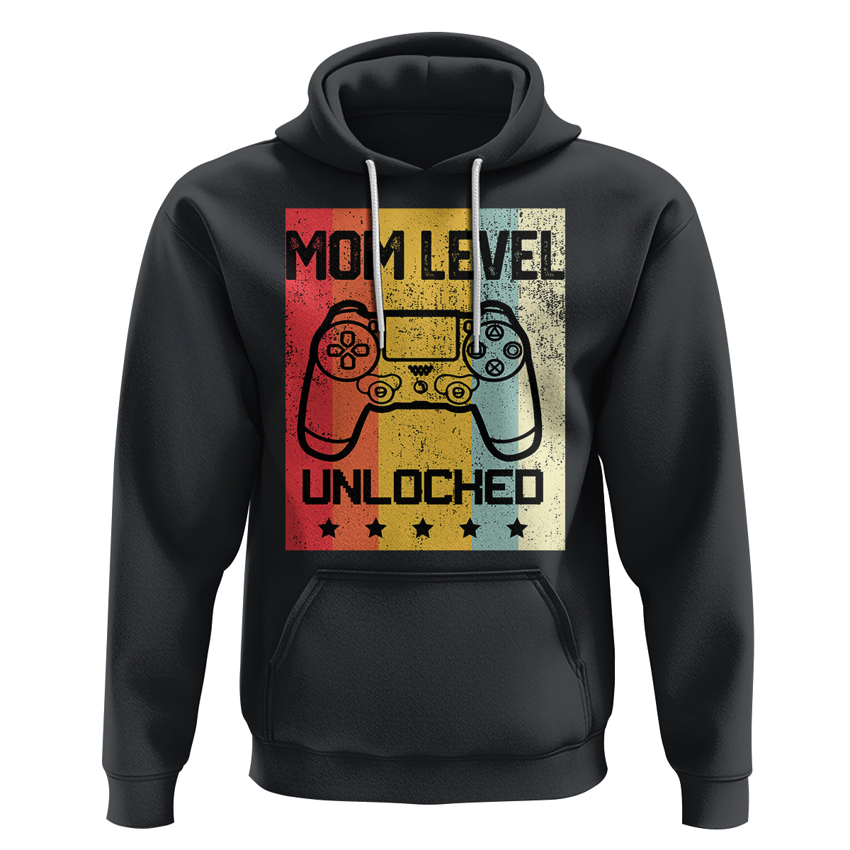 Funny New Mom Hoodie Level Unlocked Retro Video Game Controller - Wonder Print Shop