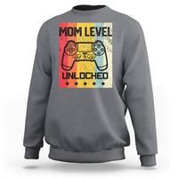 Funny New Mom Sweatshirt Level Unlocked Retro Video Game Controller - Wonder Print Shop