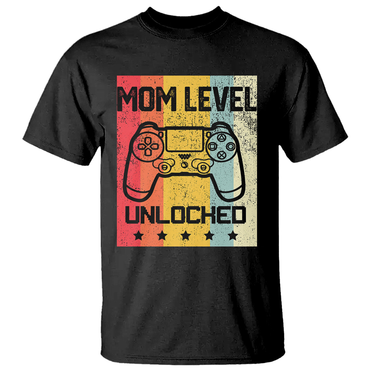 Funny New Mom T Shirt Level Unlocked Retro Video Game Controller - Wonder Print Shop