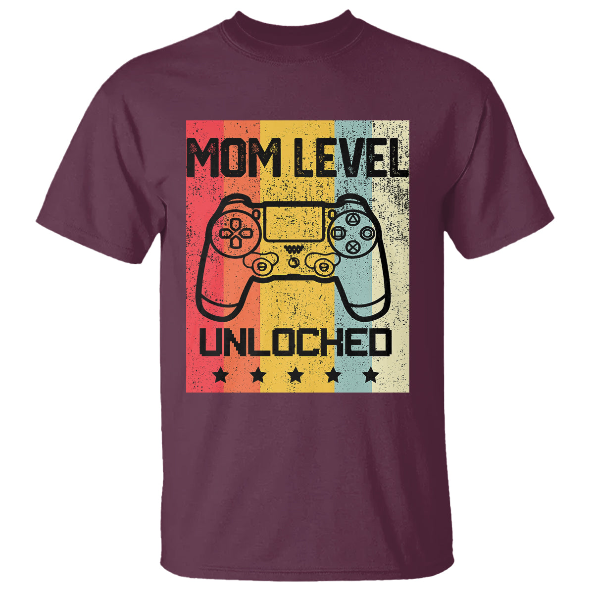 Funny New Mom T Shirt Level Unlocked Retro Video Game Controller - Wonder Print Shop