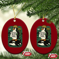 Funny Penguin Resist Ceramic Ornament No Tarriffs Activism Graphic - Wonder Print Shop