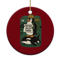 Funny Penguin Resist Ceramic Ornament No Tarriffs Activism Graphic - Wonder Print Shop