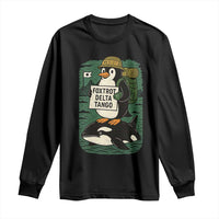 Funny Penguin Resist Long Sleeve Shirt No Tarriffs Activism Graphic