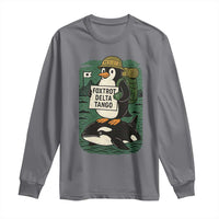 Funny Penguin Resist Long Sleeve Shirt No Tarriffs Activism Graphic