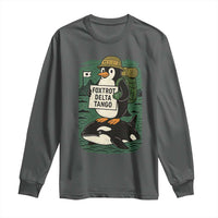 Funny Penguin Resist Long Sleeve Shirt No Tarriffs Activism Graphic