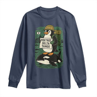 Funny Penguin Resist Long Sleeve Shirt No Tarriffs Activism Graphic