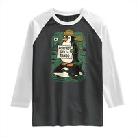 Funny Penguin Resist Raglan Shirt No Tarriffs Activism Graphic