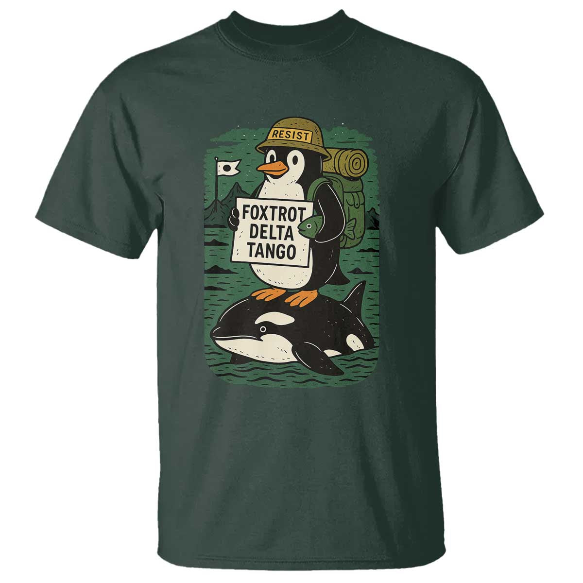 Funny Penguin Resist T Shirt No Tarriffs Activism Graphic
