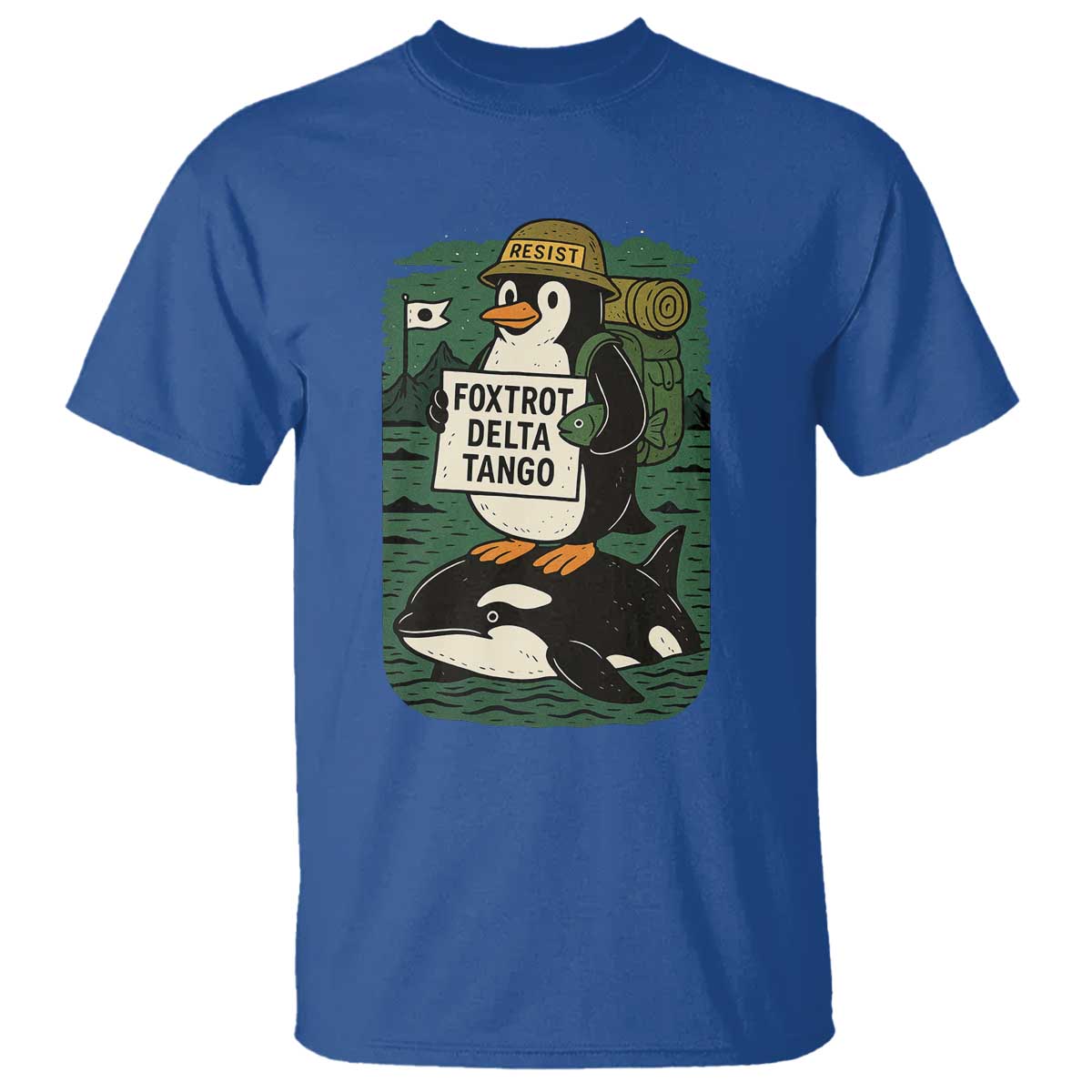 Funny Penguin Resist T Shirt No Tarriffs Activism Graphic