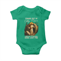Funny Jesus Baby Onesie Coming Out Of My Cave And I've Been Doing Just Fine