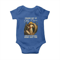 Funny Jesus Baby Onesie Coming Out Of My Cave And I've Been Doing Just Fine