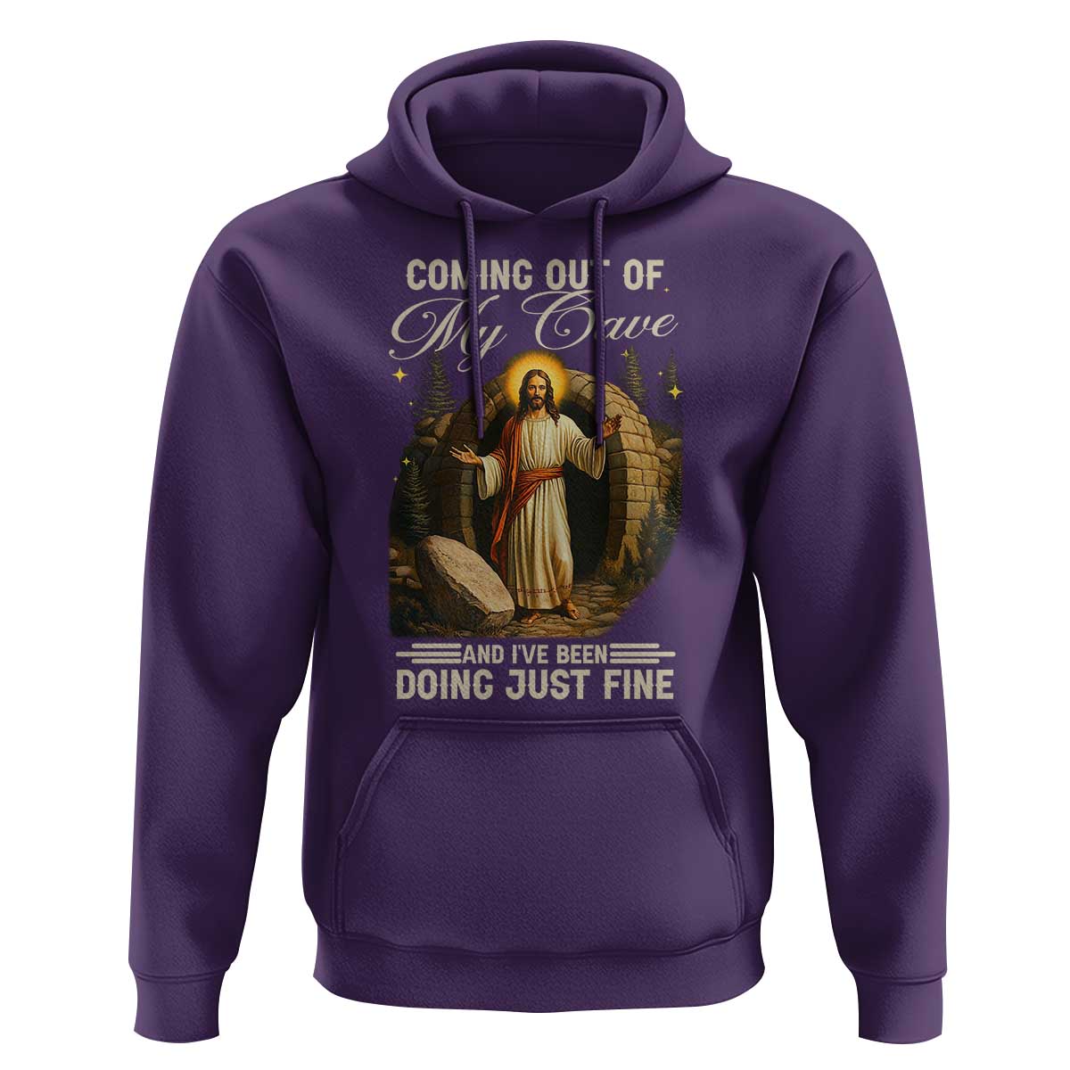 Funny Jesus Hoodie Coming Out Of My Cave And I've Been Doing Just Fine