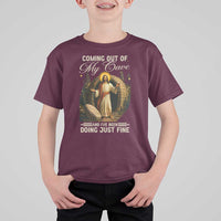 Funny Jesus T Shirt For Kid Coming Out Of My Cave And I've Been Doing Just Fine