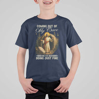 Funny Jesus T Shirt For Kid Coming Out Of My Cave And I've Been Doing Just Fine