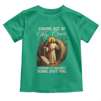 Funny Jesus Toddler T Shirt Coming Out Of My Cave And I've Been Doing Just Fine