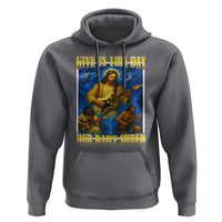 Music Give Us This Day Our Daily Shred Hoodie Funny Jesus Rock Guitar Meme