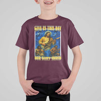 Music Give Us This Day Our Daily Shred T Shirt For Kid Funny Jesus Rock Guitar Meme