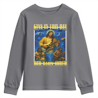 Music Give Us This Day Our Daily Shred Youth Sweatshirt Funny Jesus Rock Guitar Meme