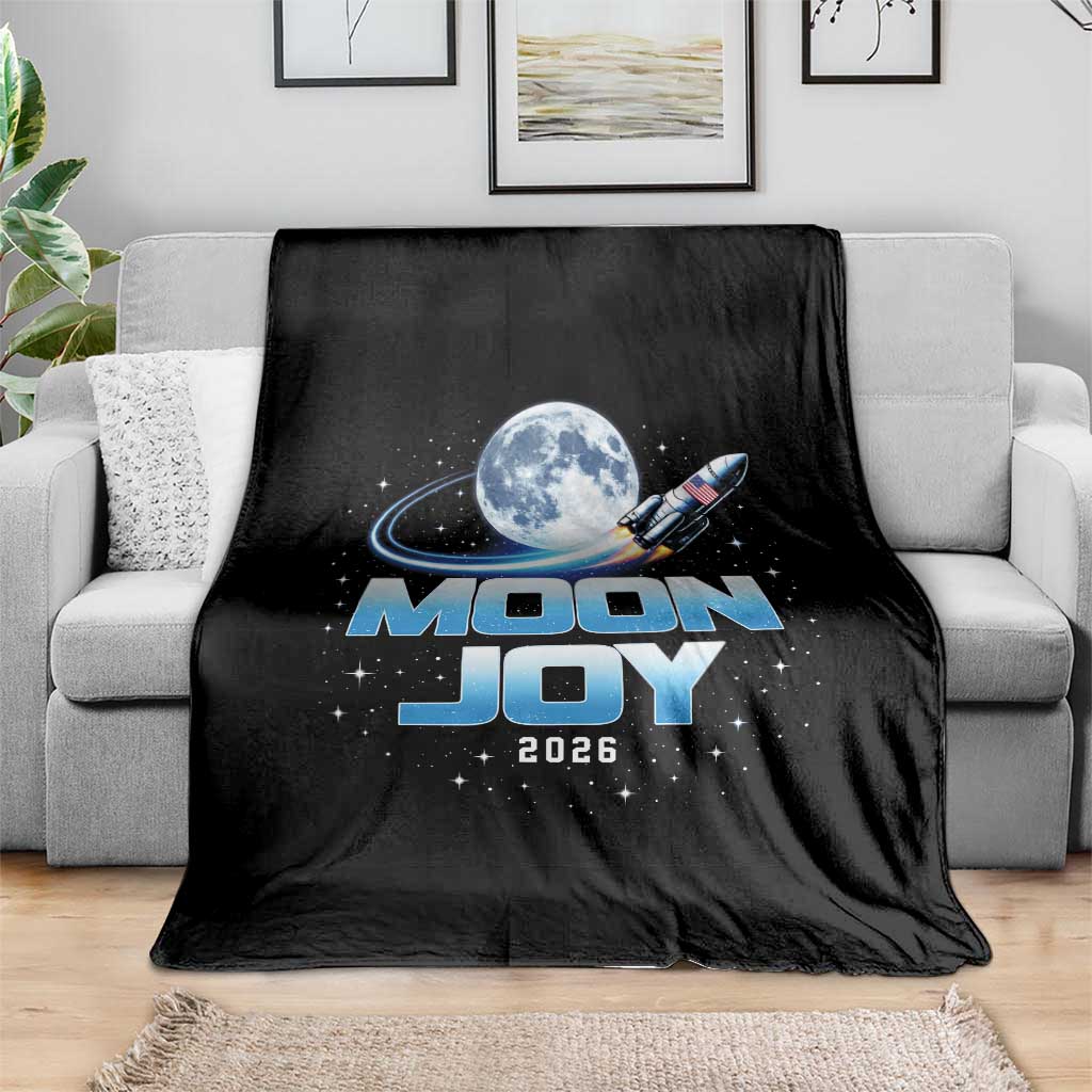 Celestial Moon Joy 2026 Throw Blanket Rocket Launch '26 Lunar Mission Celebration