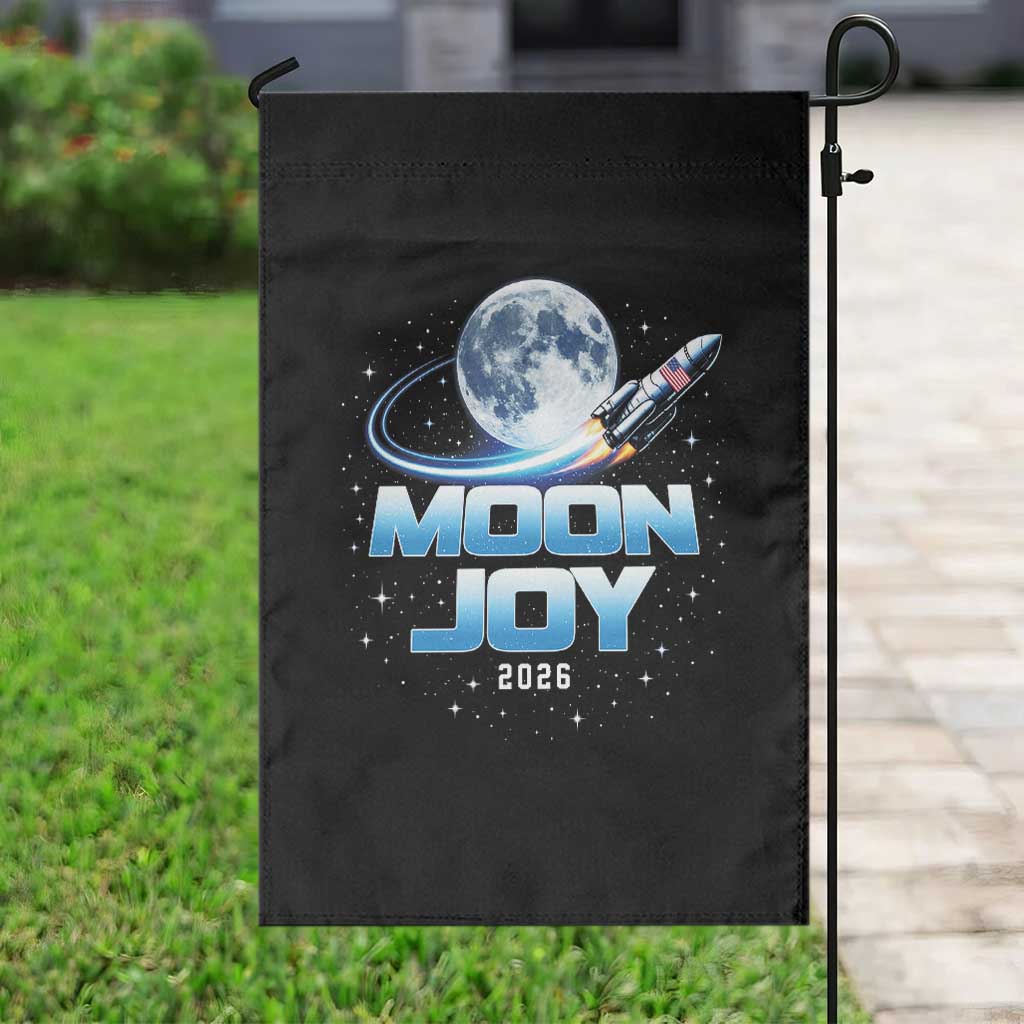 Celestial Moon Joy 2026 Garden Flag Rocket Launch '26 Lunar Mission Celebration