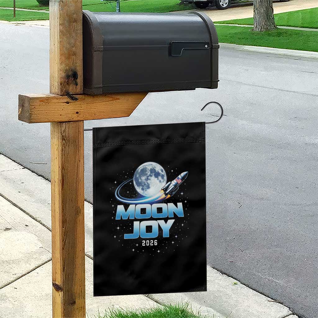 Celestial Moon Joy 2026 Garden Flag Rocket Launch '26 Lunar Mission Celebration