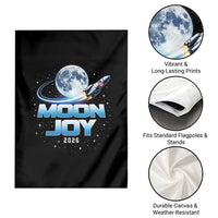 Celestial Moon Joy 2026 Garden Flag Rocket Launch '26 Lunar Mission Celebration